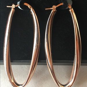 Sterling silver hoop earring rose gold filled